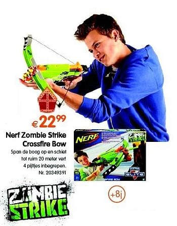 Promoties Nerf zombie strike crossfre bow - Nerf - Geldig van 18/10/2016 tot 06/12/2016 bij Fun