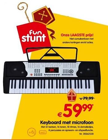 Promoties Keyboard met microfoon - Huismerk - Fun - Geldig van 18/10/2016 tot 06/12/2016 bij Fun