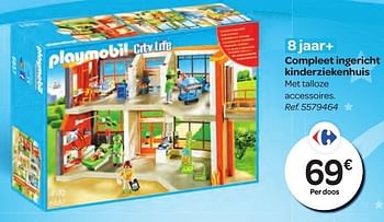 Promotions Compleet ingericht kinderziekenhuis - Playmobil - Valide de 26/10/2016 à 06/12/2016 chez Carrefour