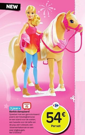 Promotions Barbie danspaard - Mattel - Valide de 26/10/2016 à 06/12/2016 chez Carrefour
