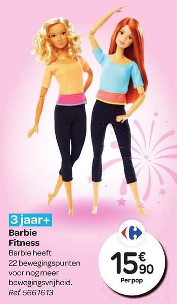 Promoties Barbie fitness - Mattel - Geldig van 26/10/2016 tot 06/12/2016 bij Carrefour