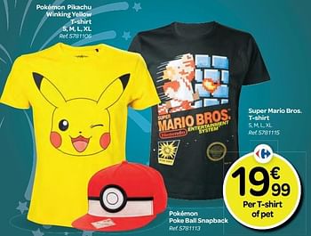 Promotions Super mario bros. t-shirt - Produit maison - Carrefour  - Valide de 26/10/2016 à 06/12/2016 chez Carrefour