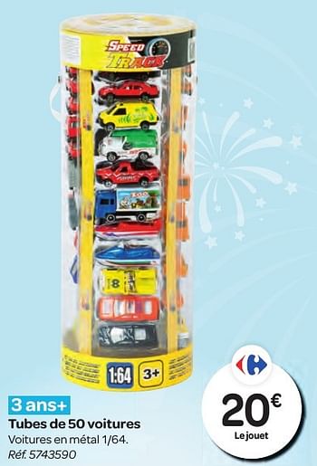 Promoties Tubes de 50 voitures - Huismerk - Carrefour  - Geldig van 26/10/2016 tot 06/12/2016 bij Carrefour