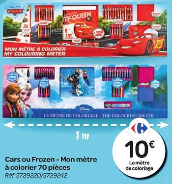 Promoties Cars ou frozen - mon mètre à colorier 70 pièces - Disney - Geldig van 26/10/2016 tot 06/12/2016 bij Carrefour