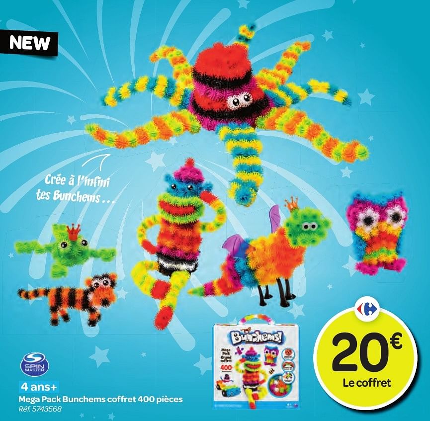 Spin Master Mega pack bunchems coffret 400 pi ces Promotie bij