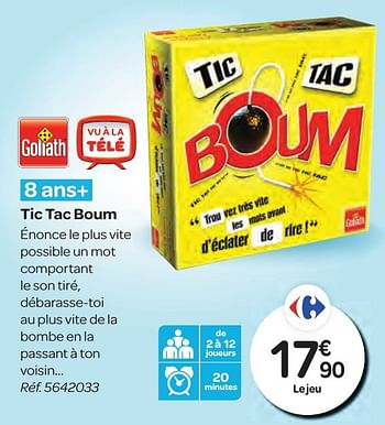 Promotions Tic tac boum - Goliath - Valide de 26/10/2016 à 06/12/2016 chez Carrefour