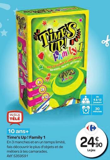 Promoties Time`s up ! family 1 - Asmodee - Geldig van 26/10/2016 tot 06/12/2016 bij Carrefour
