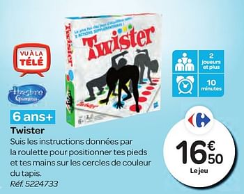 Promoties Twister - Hasbro - Geldig van 26/10/2016 tot 06/12/2016 bij Carrefour
