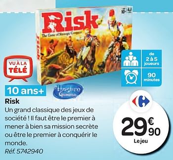 Promoties Risk - Hasbro - Geldig van 26/10/2016 tot 06/12/2016 bij Carrefour