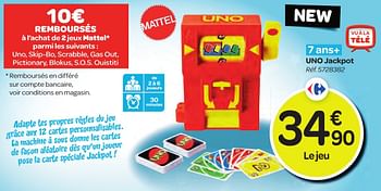 Promoties Uno jackpot - Mattel - Geldig van 26/10/2016 tot 06/12/2016 bij Carrefour