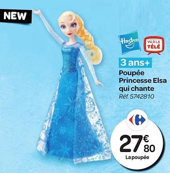 Promoties Poupée princesse elsa qui chante - Hasbro - Geldig van 26/10/2016 tot 06/12/2016 bij Carrefour