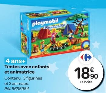 Promotions Tentes avec enfants et animatrice - Playmobil - Valide de 26/10/2016 à 06/12/2016 chez Carrefour