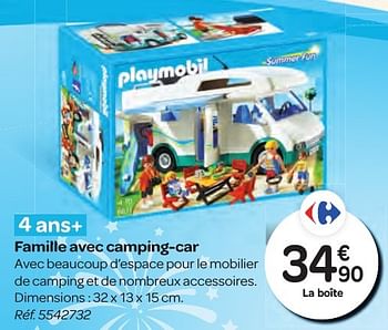 Promoties Famille avec camping-car - Playmobil - Geldig van 26/10/2016 tot 06/12/2016 bij Carrefour