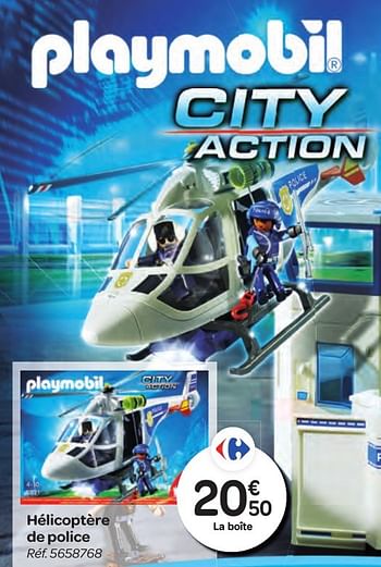 Promotions Hélicoptère de police - Playmobil - Valide de 26/10/2016 à 06/12/2016 chez Carrefour