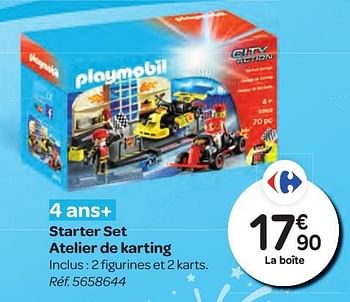 Promoties Starter set atelier de karting - Playmobil - Geldig van 26/10/2016 tot 06/12/2016 bij Carrefour