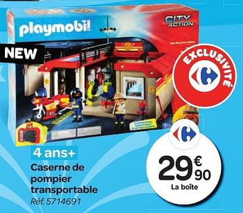 Promoties Caserne de pompier transportable - Playmobil - Geldig van 26/10/2016 tot 06/12/2016 bij Carrefour