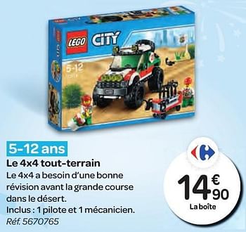 Promoties Le 4x4 tout-terrain - Lego - Geldig van 26/10/2016 tot 06/12/2016 bij Carrefour