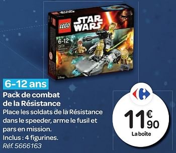 Promoties Pack de combat de la résistance - Lego - Geldig van 26/10/2016 tot 06/12/2016 bij Carrefour