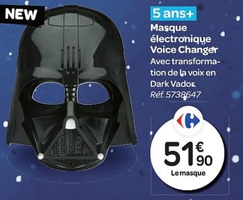 Promotions Masque électronique voice changer - Produit maison - Carrefour  - Valide de 26/10/2016 à 06/12/2016 chez Carrefour