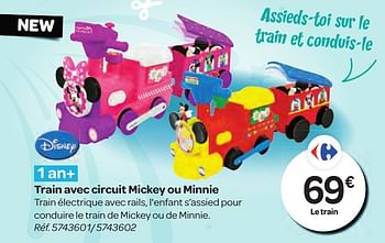 Promoties Train avec circuit mickey ou minnie - Disney - Geldig van 26/10/2016 tot 06/12/2016 bij Carrefour