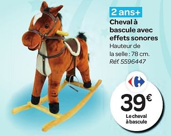 Promoties Cheval à bascule avec effets sonores - Huismerk - Carrefour  - Geldig van 26/10/2016 tot 06/12/2016 bij Carrefour