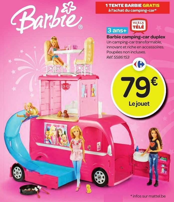 camping car barbie carrefour