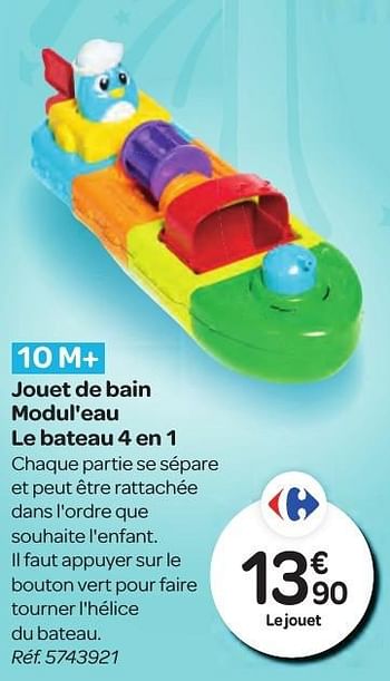 Promotions Jouet de bain modul`eau le bateau 4 en 1 - Tomy - Valide de 26/10/2016 à 06/12/2016 chez Carrefour