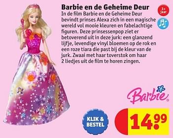 Promotions Barbie en de geheime deur - Mattel - Valide de 25/10/2016 à 19/12/2016 chez Kruidvat