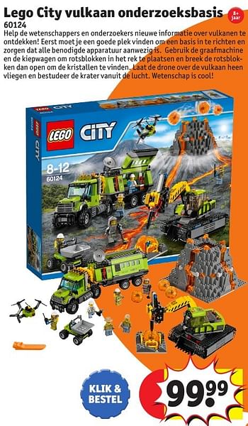 Promoties Lego city vulkaan onderzoeksbasis - Lego - Geldig van 25/10/2016 tot 19/12/2016 bij Kruidvat