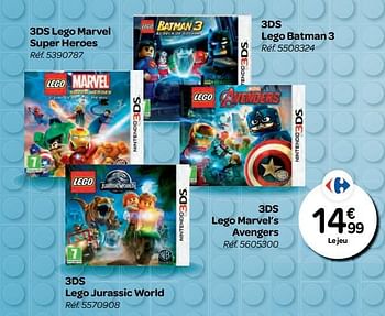 Promotions 3ds lego marvel`s avengers - Warner Brothers Interactive Entertainment - Valide de 26/10/2016 à 06/12/2016 chez Carrefour