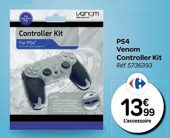 Promotions Ps4 venom controller kit - Sony - Valide de 26/10/2016 à 06/12/2016 chez Carrefour