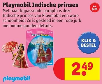 Promotions Playmobil indische prinses - Playmobil - Valide de 25/10/2016 à 19/12/2016 chez Kruidvat