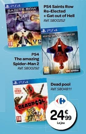 Promotions Ps4 the amazing spider-man 2 - Activision - Valide de 26/10/2016 à 06/12/2016 chez Carrefour