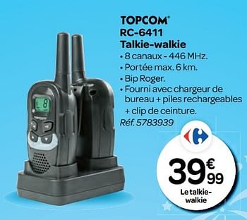 Promoties Topcom rc-6411  talkie-walkie - Topcom - Geldig van 26/10/2016 tot 06/12/2016 bij Carrefour