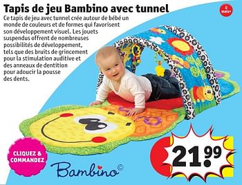 Promotions Tapis de jeu bambino avec tunnel - Bambino - Valide de 25/10/2016 à 19/12/2016 chez Kruidvat