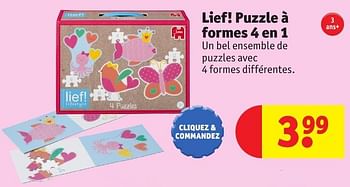 Promoties Lief! puzzle à formes 4 en 1 - Jumbo - Geldig van 25/10/2016 tot 19/12/2016 bij Kruidvat