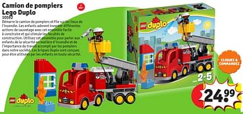 Promoties Camion de pompiers lego duplo - Lego - Geldig van 25/10/2016 tot 19/12/2016 bij Kruidvat