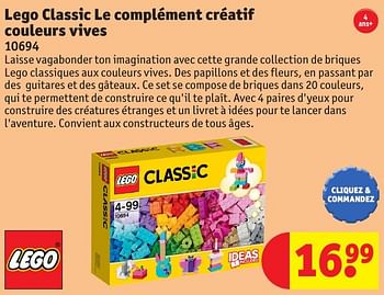 Promoties Lego classic le complément créatif couleurs vives - Lego - Geldig van 25/10/2016 tot 19/12/2016 bij Kruidvat