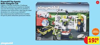 Promotions Playmobil top agents robo-gangster lab - Playmobil - Valide de 25/10/2016 à 19/12/2016 chez Kruidvat