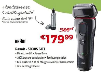 Promotions Braun rasoir - 5030s gift - Braun - Valide de 29/10/2016 à 30/11/2016 chez Exellent