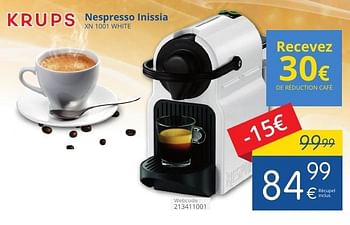 Promoties Krups nespresso inissia xn 1001 white - Krups - Geldig van 01/11/2016 tot 30/11/2016 bij Eldi