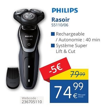 Promoties Philips rasoir s5110-06 - Philips - Geldig van 01/11/2016 tot 30/11/2016 bij Eldi