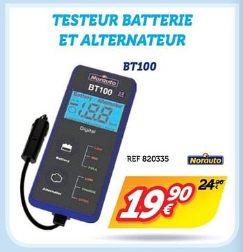 Promotions Testeur batterie et alternateur bt100 - Norauto - Valide de 07/11/2016 à 30/11/2016 chez Auto 5
