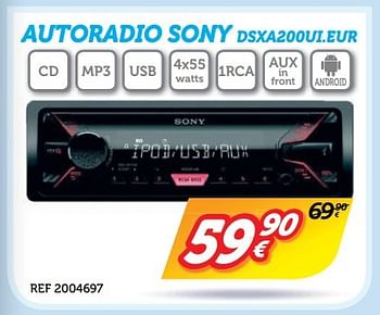 Promotions Autoradio sony dsxa200ui.eur - Sony - Valide de 07/11/2016 à 30/11/2016 chez Auto 5