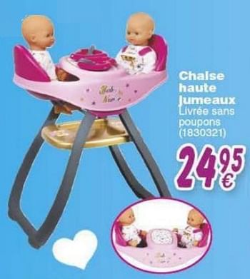 Promoties Chaise haute jumeaux - Smoby - Geldig van 18/10/2016 tot 06/12/2016 bij Cora