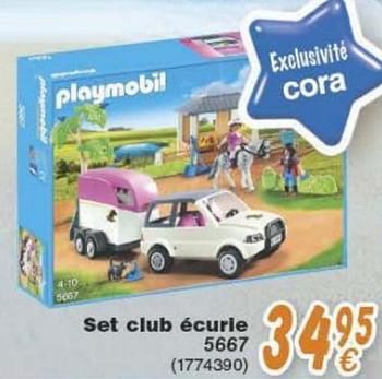 Promoties Set club écurie - Playmobil - Geldig van 18/10/2016 tot 06/12/2016 bij Cora