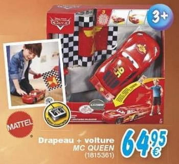 Promoties Drapeau + voiture mc queen - Mattel - Geldig van 18/10/2016 tot 06/12/2016 bij Cora