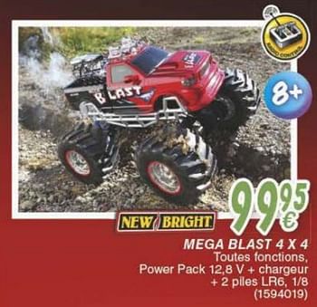 Promoties Mega blast 4x4 - New Bright Toys - Geldig van 18/10/2016 tot 06/12/2016 bij Cora