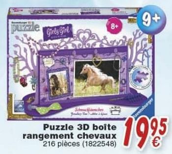 Promoties Puzzle 3d boîte rangement chevaux - Ravensburger - Geldig van 18/10/2016 tot 06/12/2016 bij Cora
