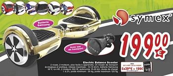 Promoties Electric balance scooter - Symex - Geldig van 18/10/2016 tot 06/12/2016 bij Cora